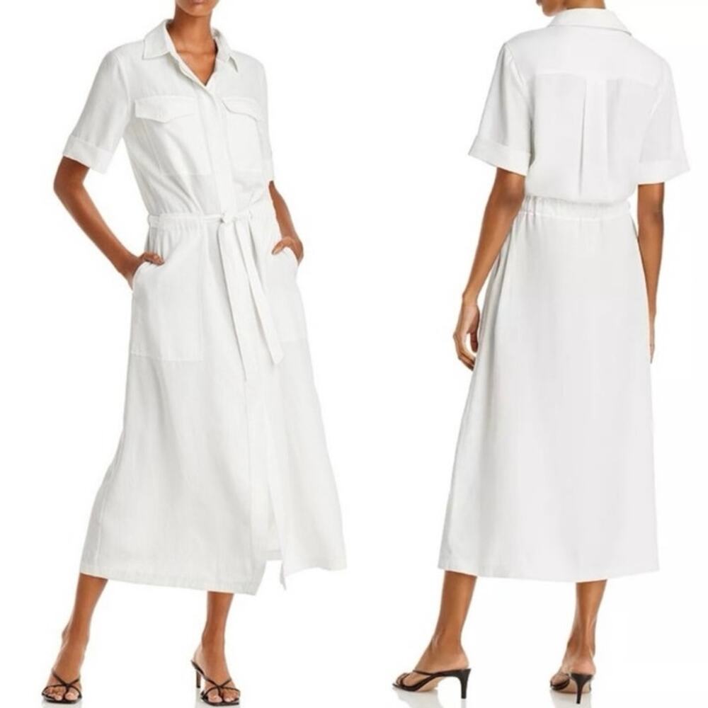Rag & Bone Luna Linen Midi Dress In Marsh